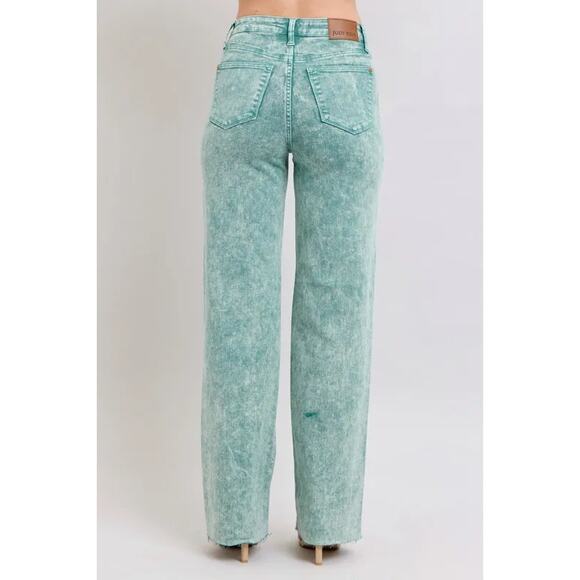 Judy Blue Full Size High Waist Garment Dyed Raw Hem Dad Jean Plus Size - Picture 3 of 8